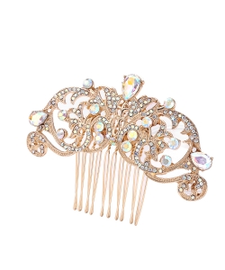 Rhinestone Hair Comb HM320002GDAB